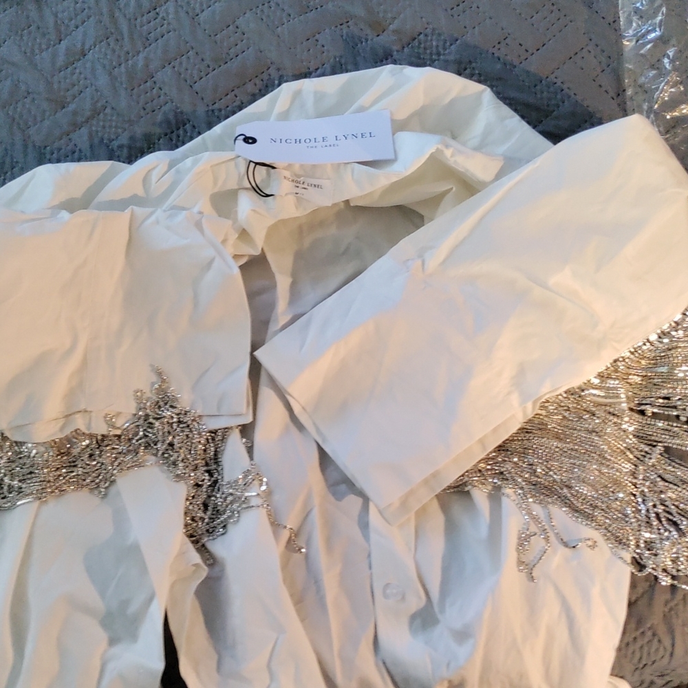 Nichole Lynel Shirt with silver fringe